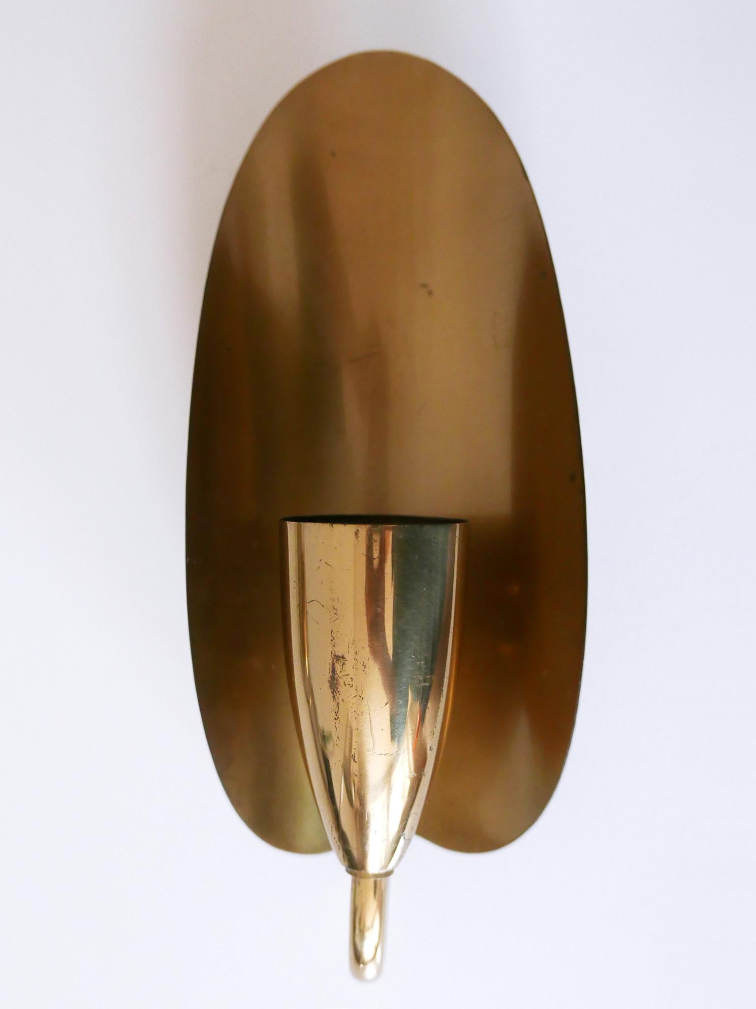 Set di due graziose lampade da parete in ottone della metà del secolo scorso Germania anni '50 in vendita 8