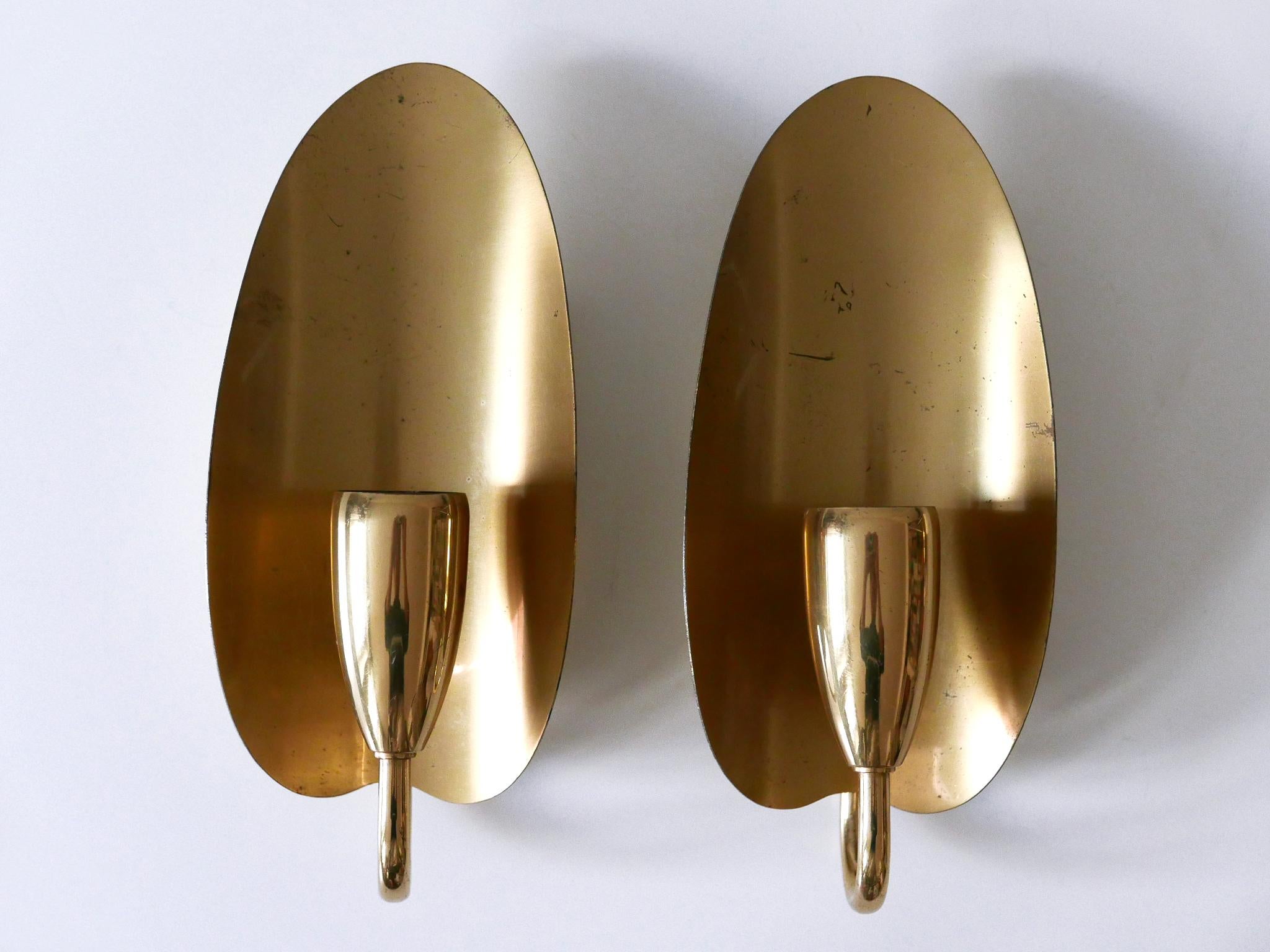 Set di due graziose lampade da parete in ottone della metà del secolo scorso Germania anni '50 in vendita 9