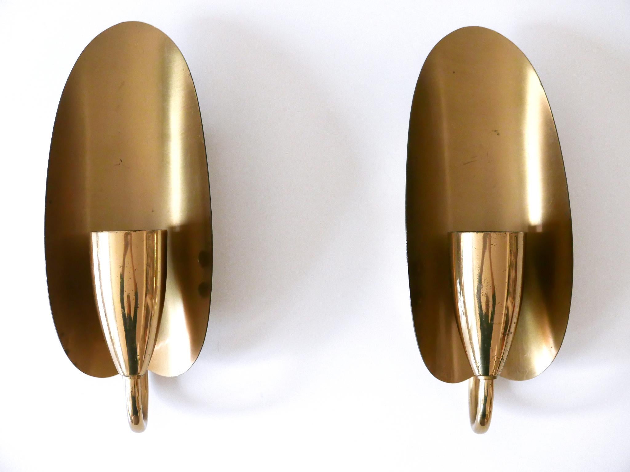 Set di due graziose lampade da parete in ottone della metà del secolo scorso Germania anni '50 in vendita 9