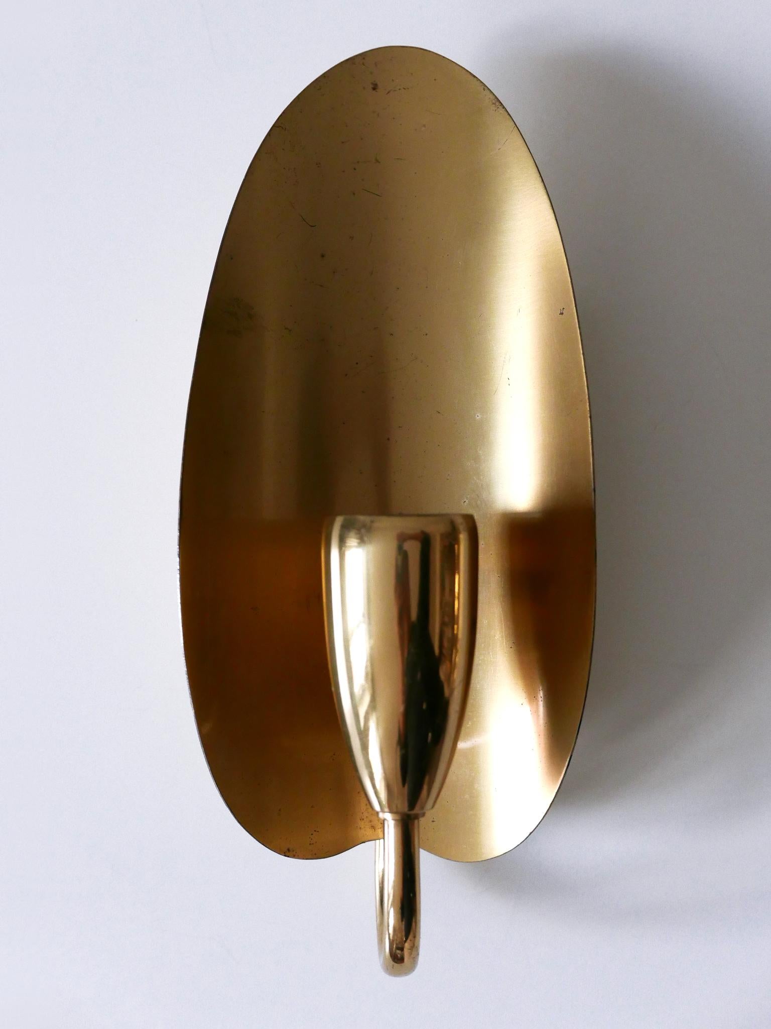 Set di due graziose lampade da parete in ottone della metà del secolo scorso Germania anni '50 in vendita 10