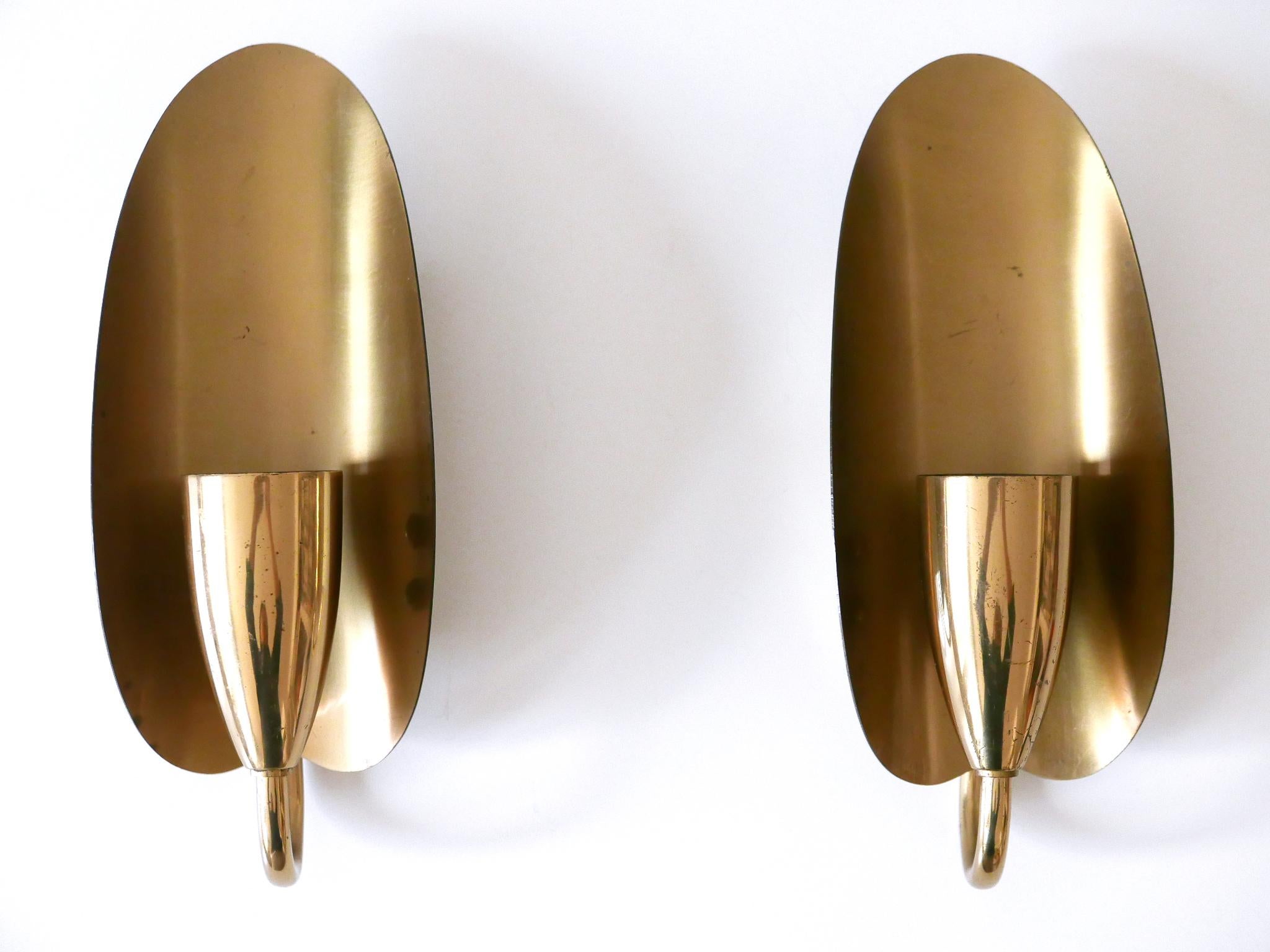 Set di due graziose lampade da parete in ottone della metà del secolo scorso Germania anni '50 in vendita 10