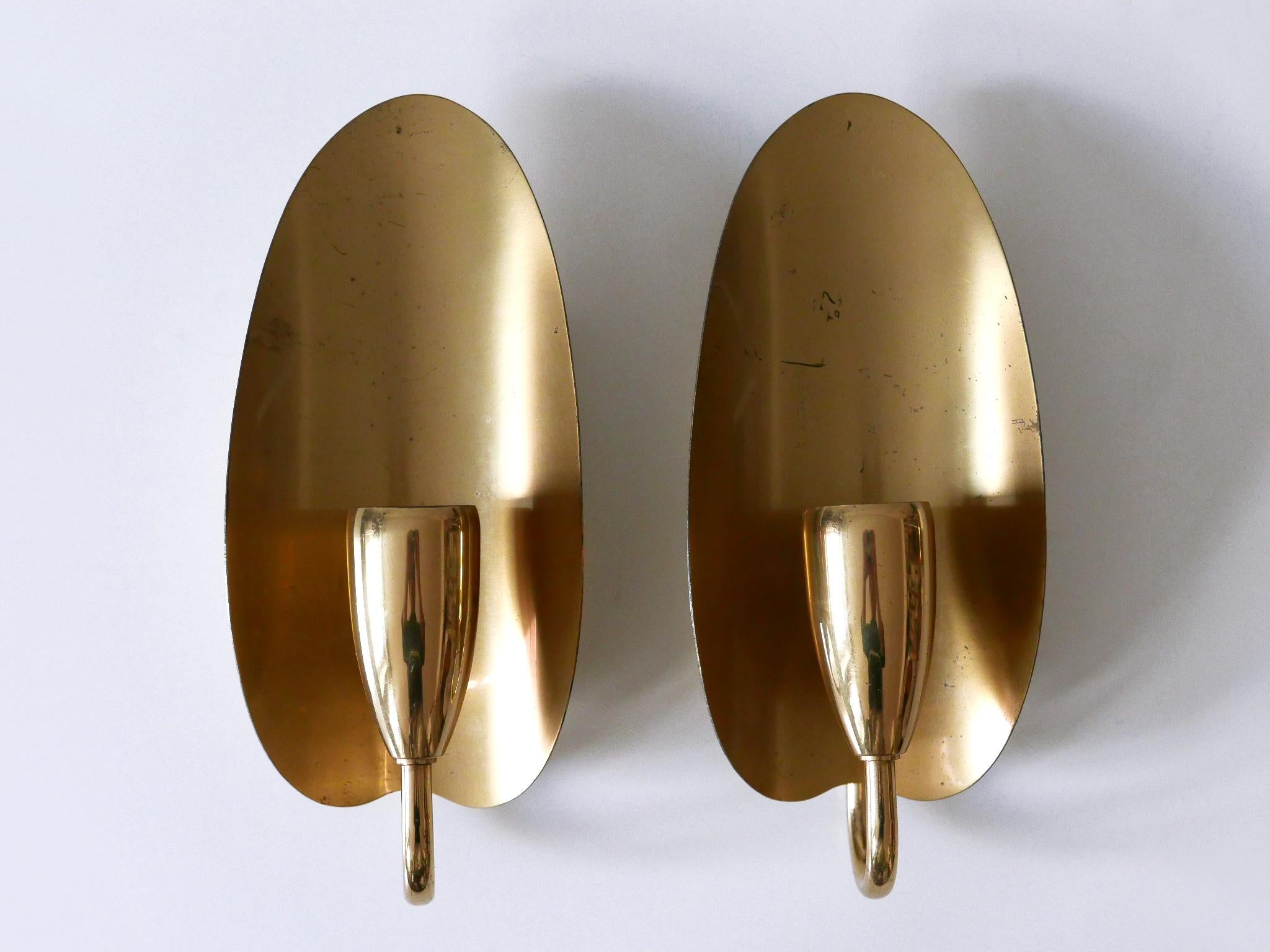 Set di due graziose lampade da parete in ottone della metà del secolo scorso Germania anni '50 in vendita 11