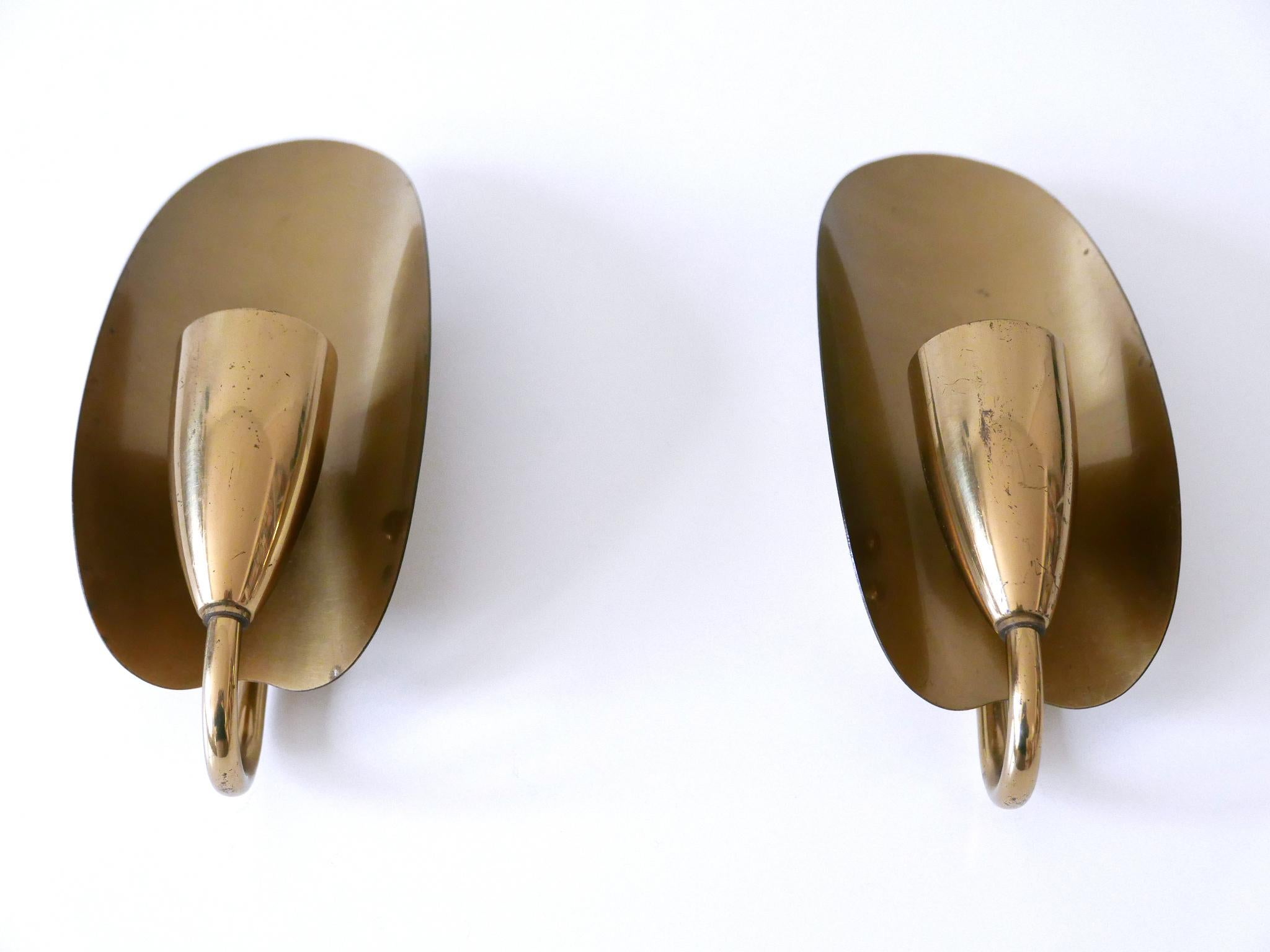 Set di due graziose lampade da parete in ottone della metà del secolo scorso Germania anni '50 in vendita 11