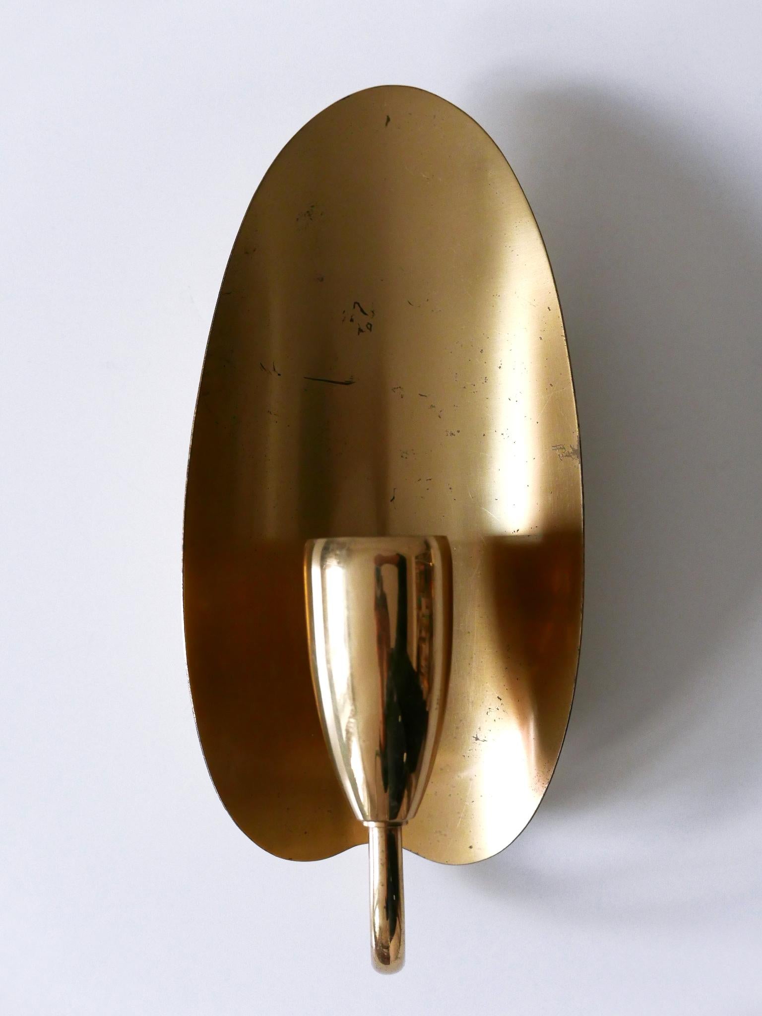 Set di due graziose lampade da parete in ottone della metà del secolo scorso Germania anni '50 in vendita 12