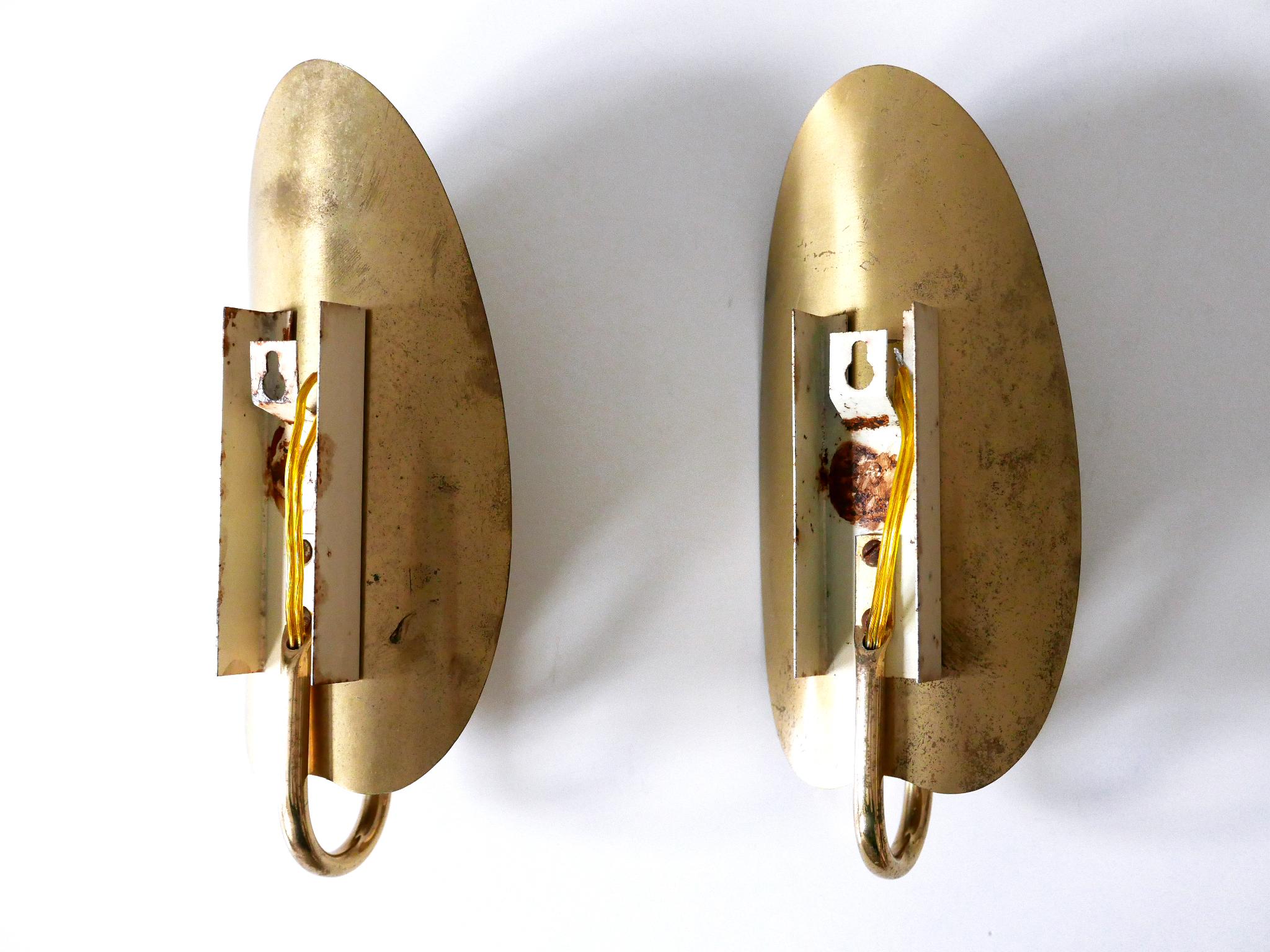Set di due graziose lampade da parete in ottone della metà del secolo scorso Germania anni '50 in vendita 13
