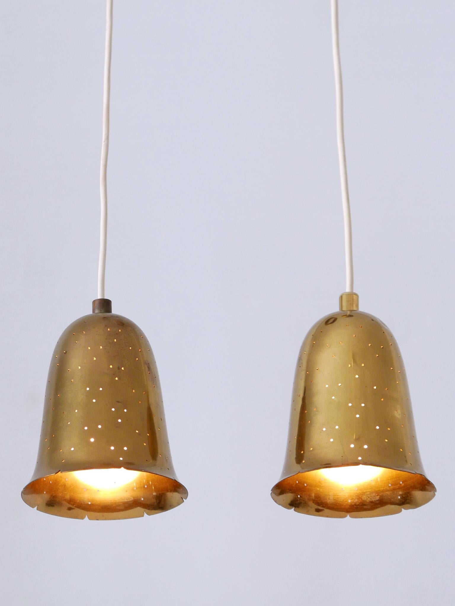 Set of Two Lovely Mid Century Modern Pendant Lamps by Boréns Borås Sweden 1950s 3