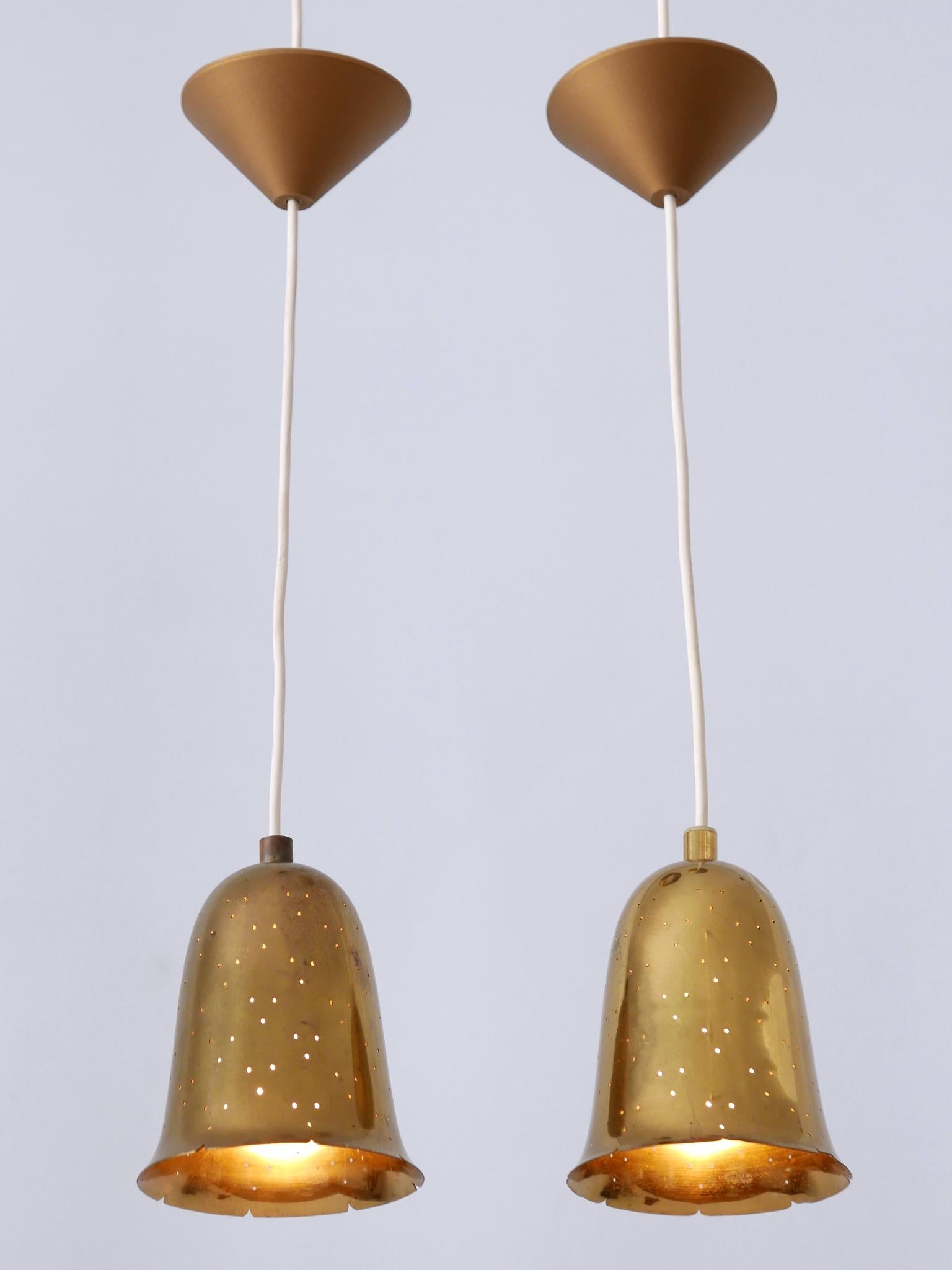 Set of Two Lovely Mid Century Modern Pendant Lamps by Boréns Borås Sweden 1950s 4
