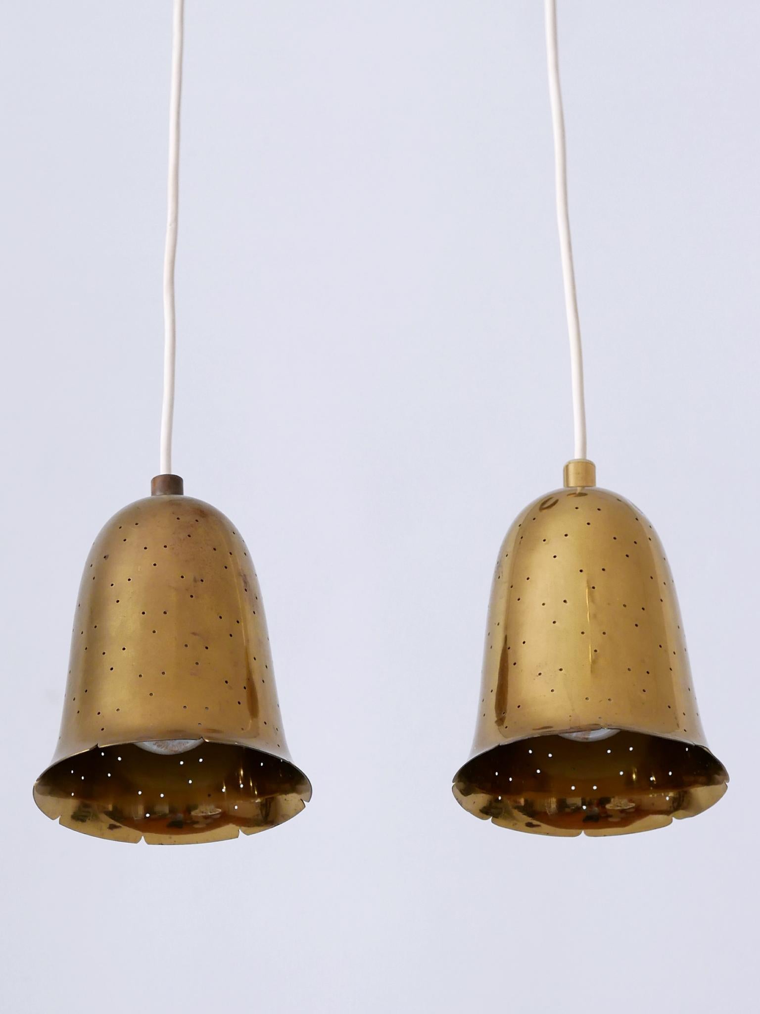 Set of Two Lovely Mid Century Modern Pendant Lamps by Boréns Borås Sweden 1950s 5
