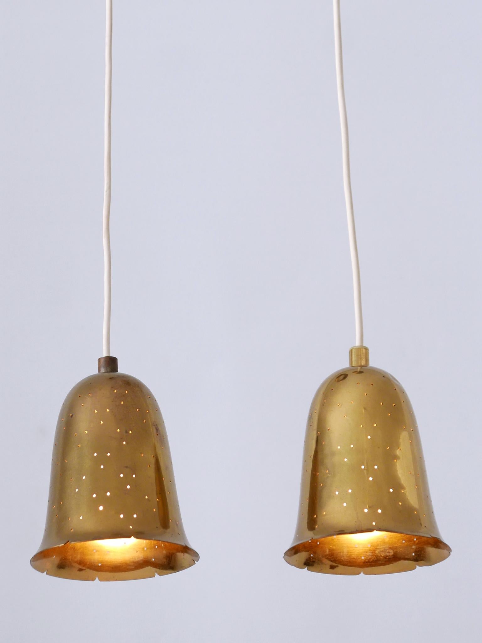 Set of Two Lovely Mid Century Modern Pendant Lamps by Boréns Borås Sweden 1950s 6