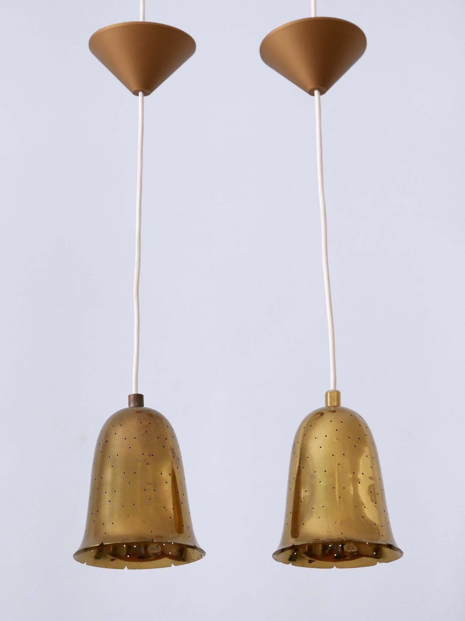 Set of Two Lovely Mid Century Modern Pendant Lamps by Boréns Borås Sweden 1950s 11