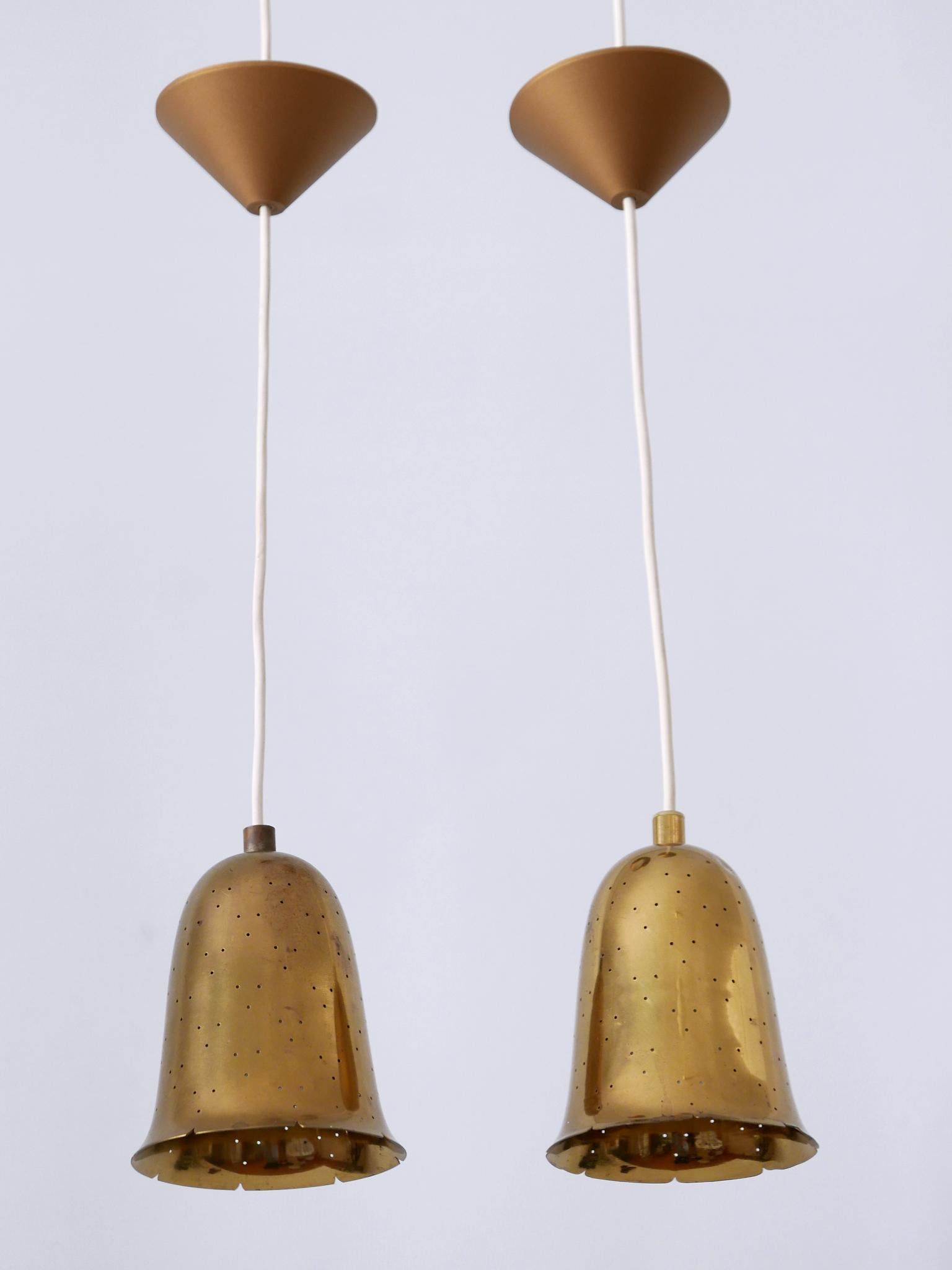 Mid-Century Modern Set of Two Lovely Mid Century Modern Pendant Lamps by Boréns Borås Sweden 1950s