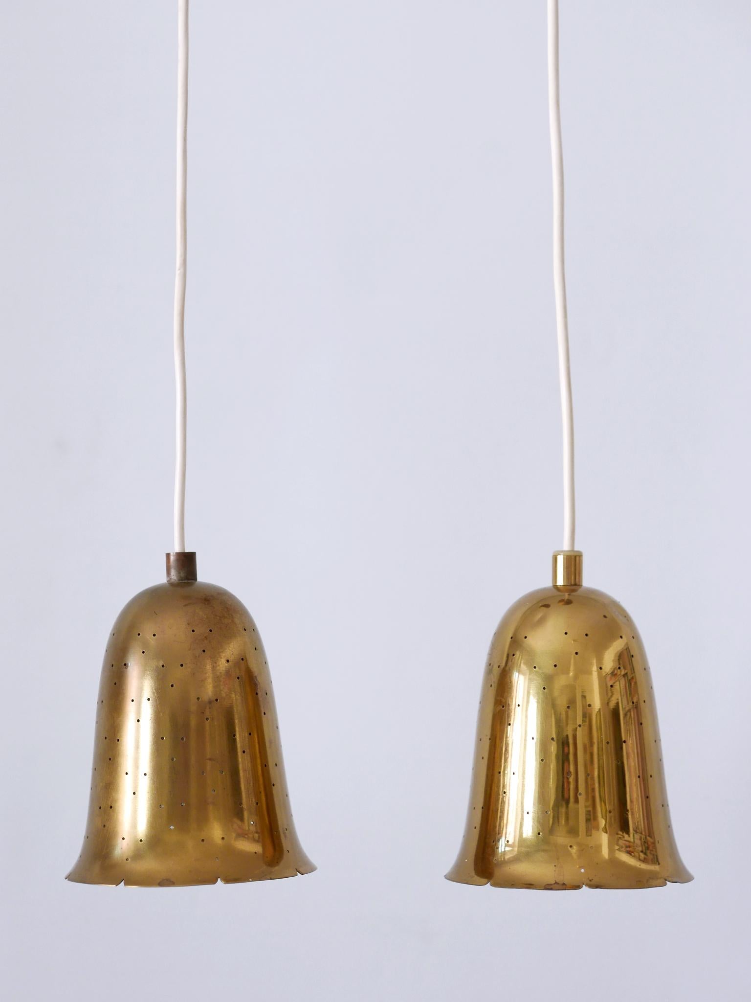 Set of Two Lovely Mid Century Modern Pendant Lamps by Boréns Borås Sweden 1950s 1