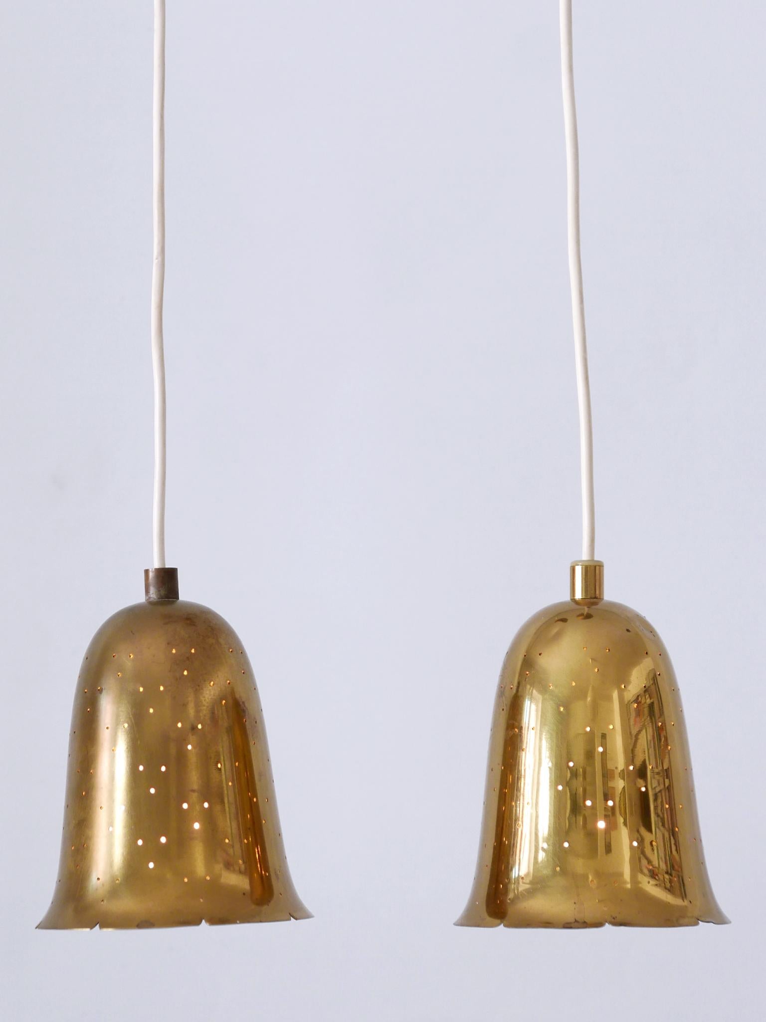 Set of Two Lovely Mid Century Modern Pendant Lamps by Boréns Borås Sweden 1950s 2