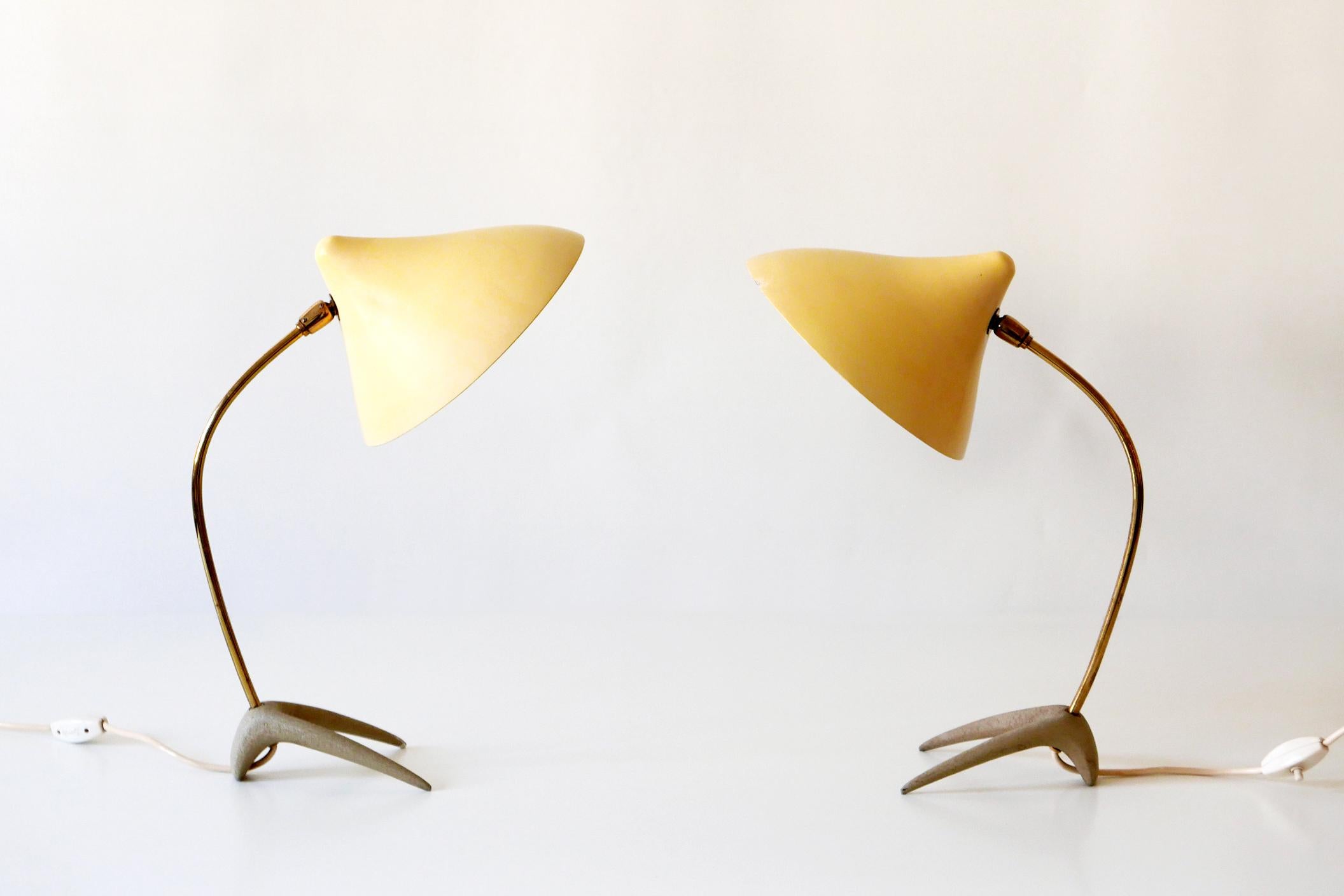 German Set of Two Lovely Mid-Century Modern Table Lamps by Louis Kalff for Cosack 1950s