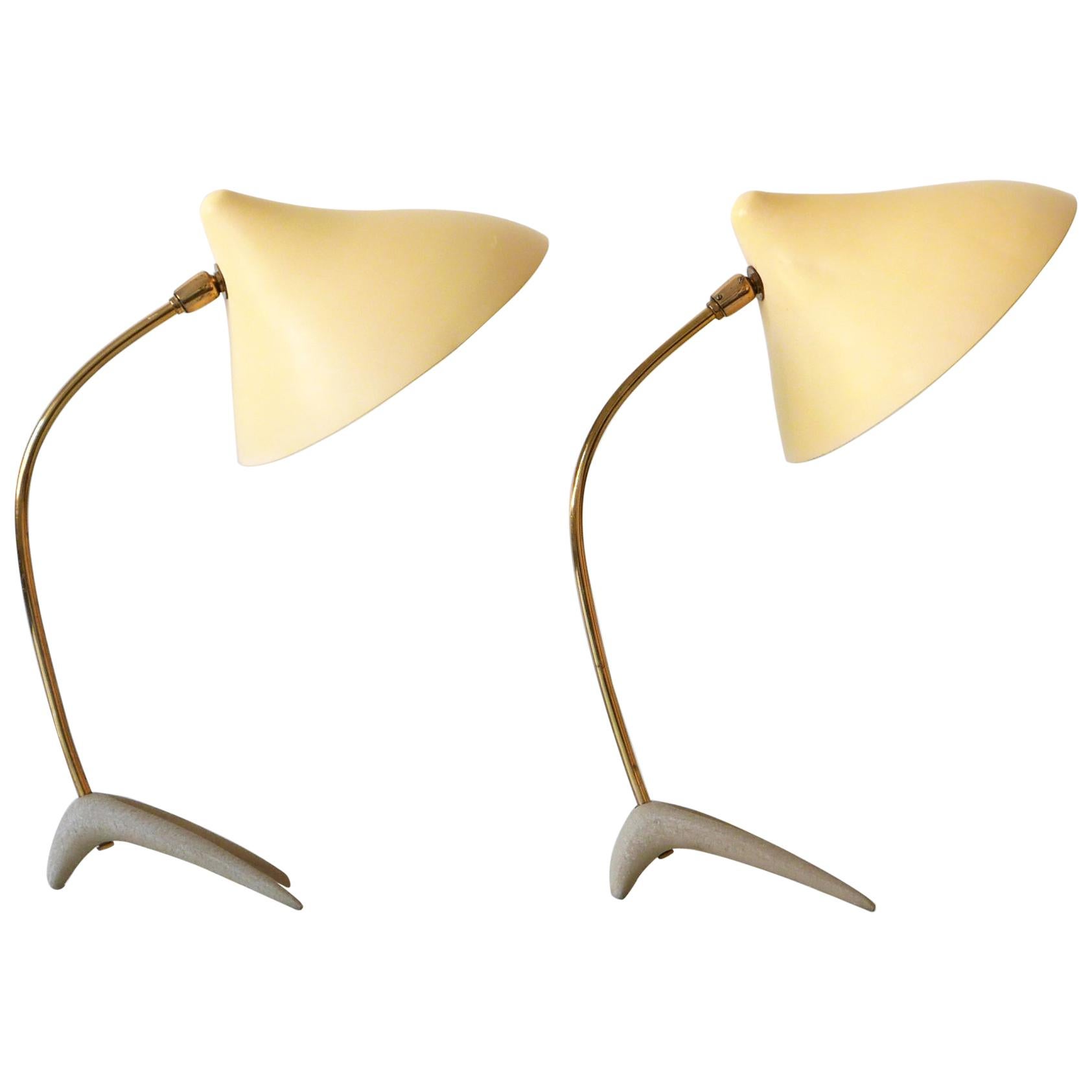 Set of Two Lovely Mid-Century Modern Table Lamps by Louis Kalff for Cosack 1950s For Sale