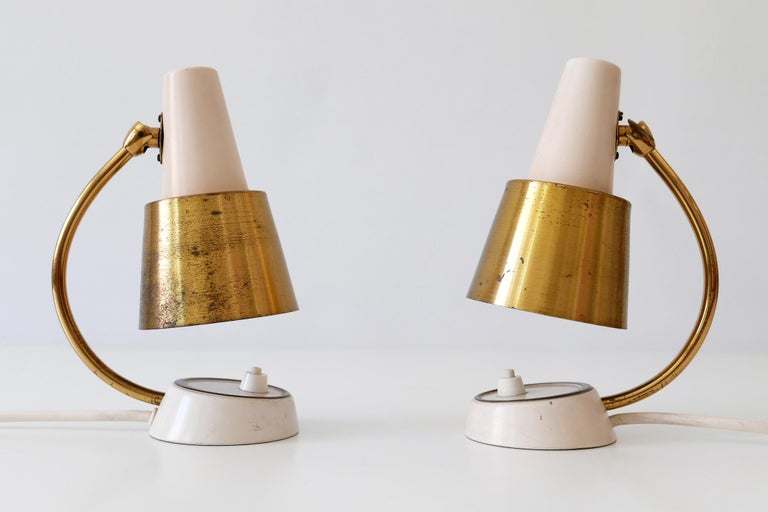 Set Of Two Mid Century Modern Bedside, Set Of Two Bedside Table Lamps