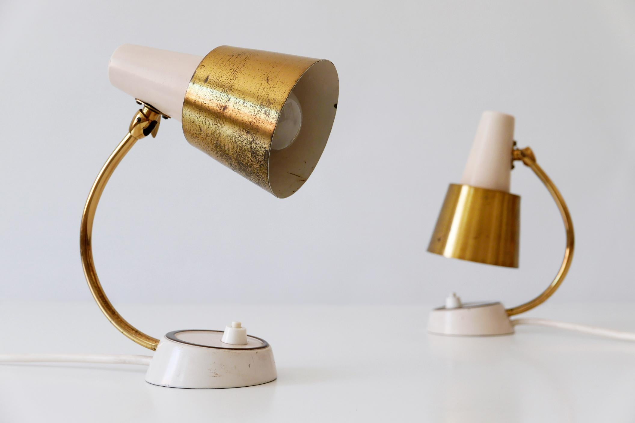 Set of Two Mid-Century Modern Bedside Table Lamps or Wall Lights, 1950s, Germany For Sale 7