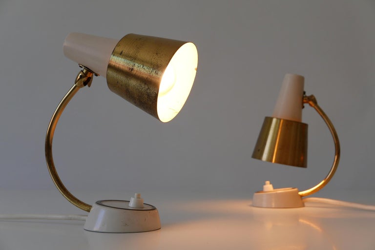 Set of Two MidCentury Modern Bedside Table Lamps or Wall Lights, 1950s