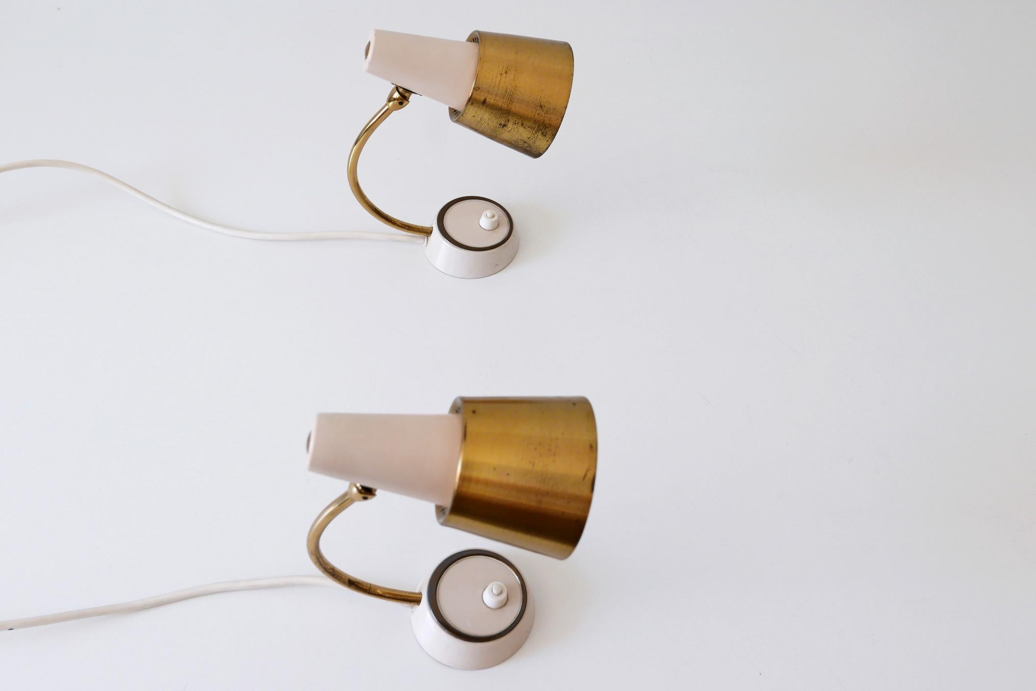 Set of Two Mid-Century Modern Bedside Table Lamps or Wall Lights, 1950s, Germany For Sale 9