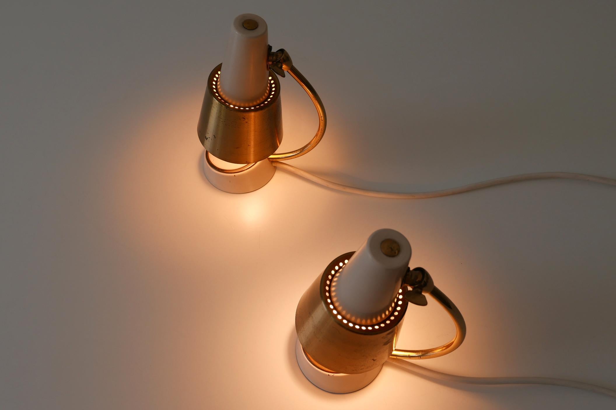 Set of Two Mid-Century Modern Bedside Table Lamps or Wall Lights, 1950s, Germany For Sale 11