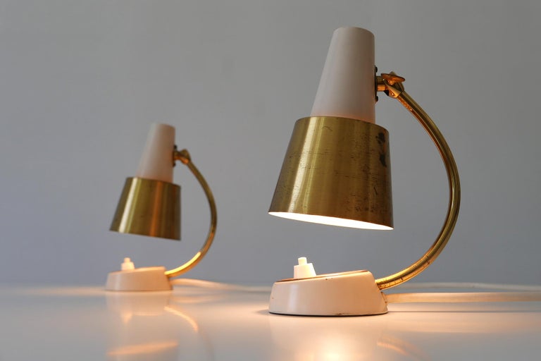 Set of Two MidCentury Modern Bedside Table Lamps or Wall Lights, 1950s
