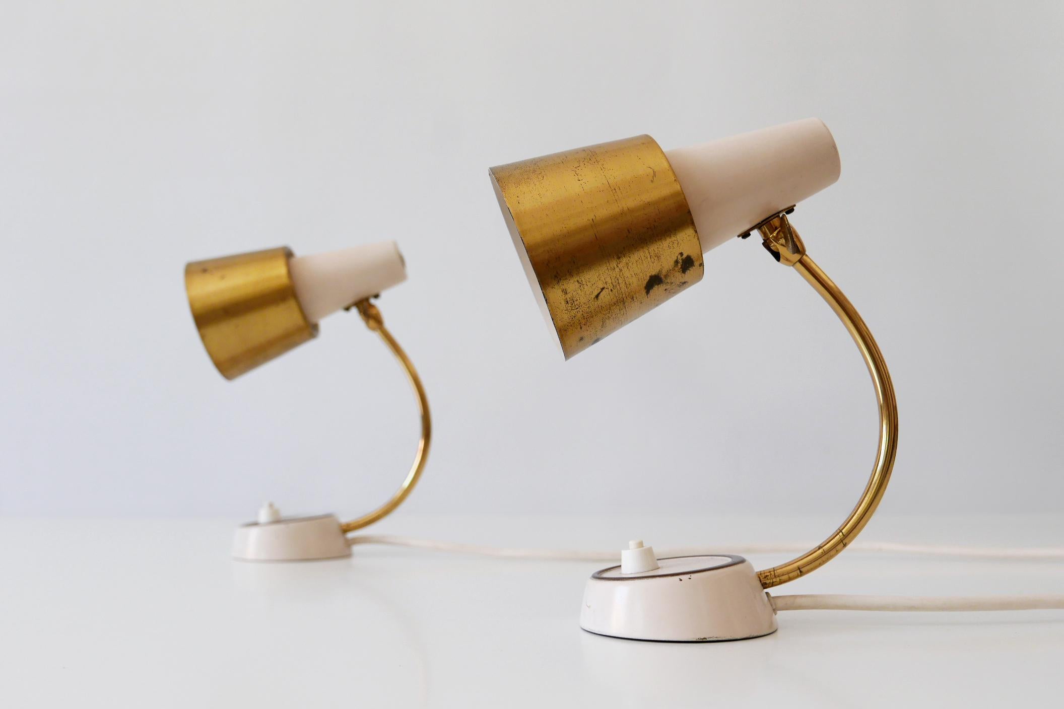 Mid-20th Century Set of Two Mid-Century Modern Bedside Table Lamps or Wall Lights, 1950s, Germany For Sale