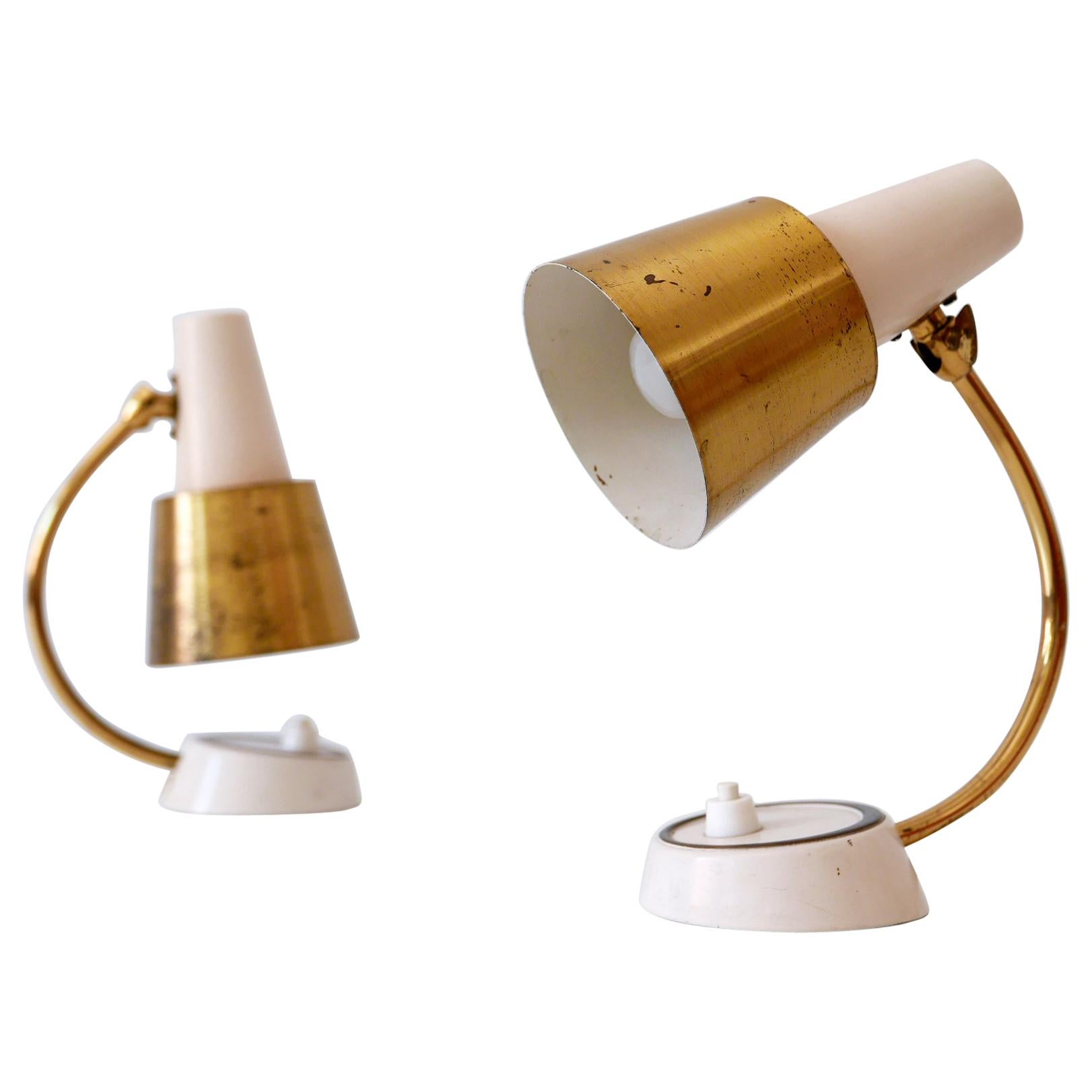 Set of Two Mid-Century Modern Bedside Table Lamps or Wall Lights, 1950s, Germany For Sale