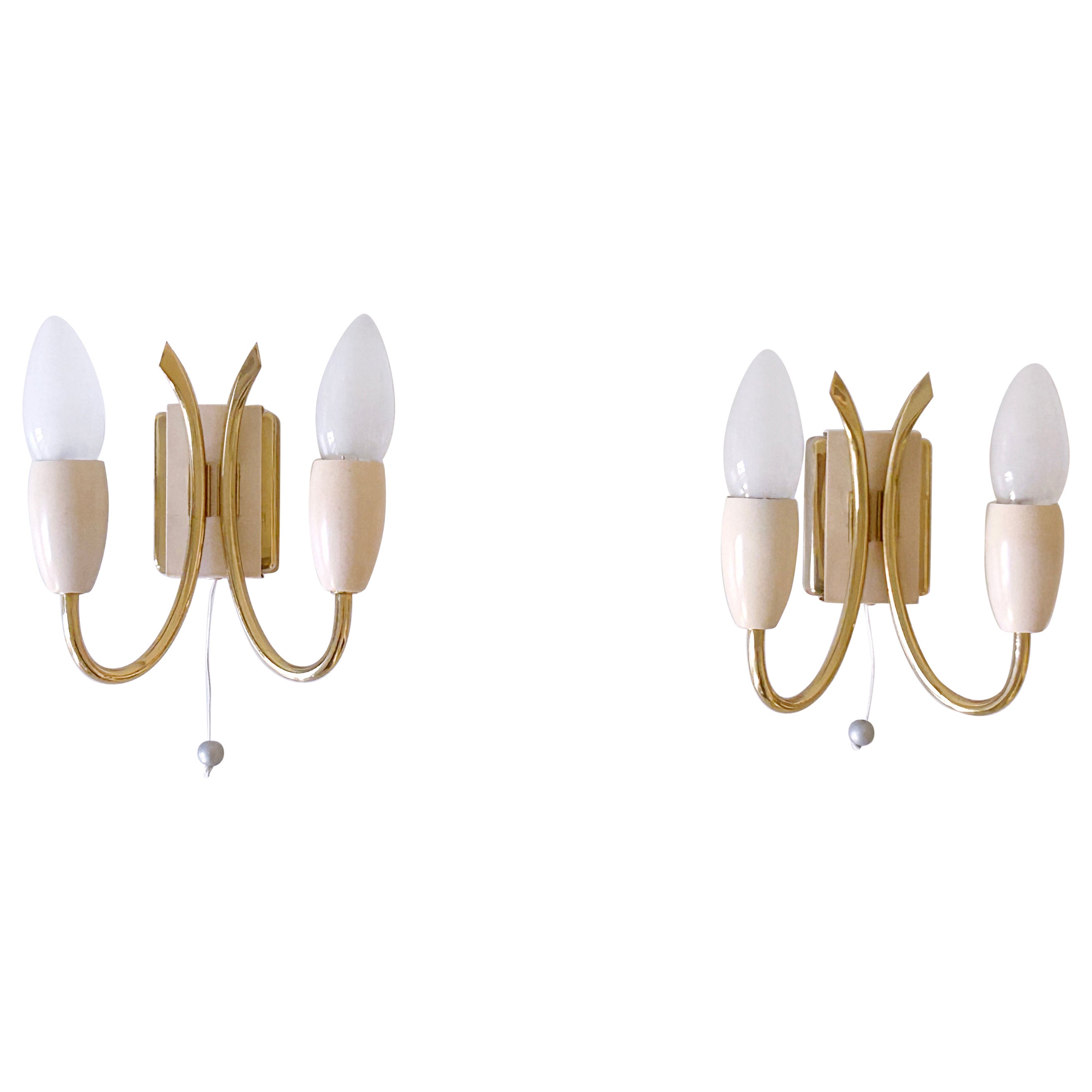 Set of Two Lovely Mid-Century Sputnik Sconces or Wall Lights Germany 1950s For Sale