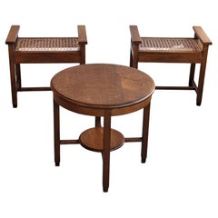 Vintage Set of two low chairs and coffee table from the Amsterdam  School/ Art deco