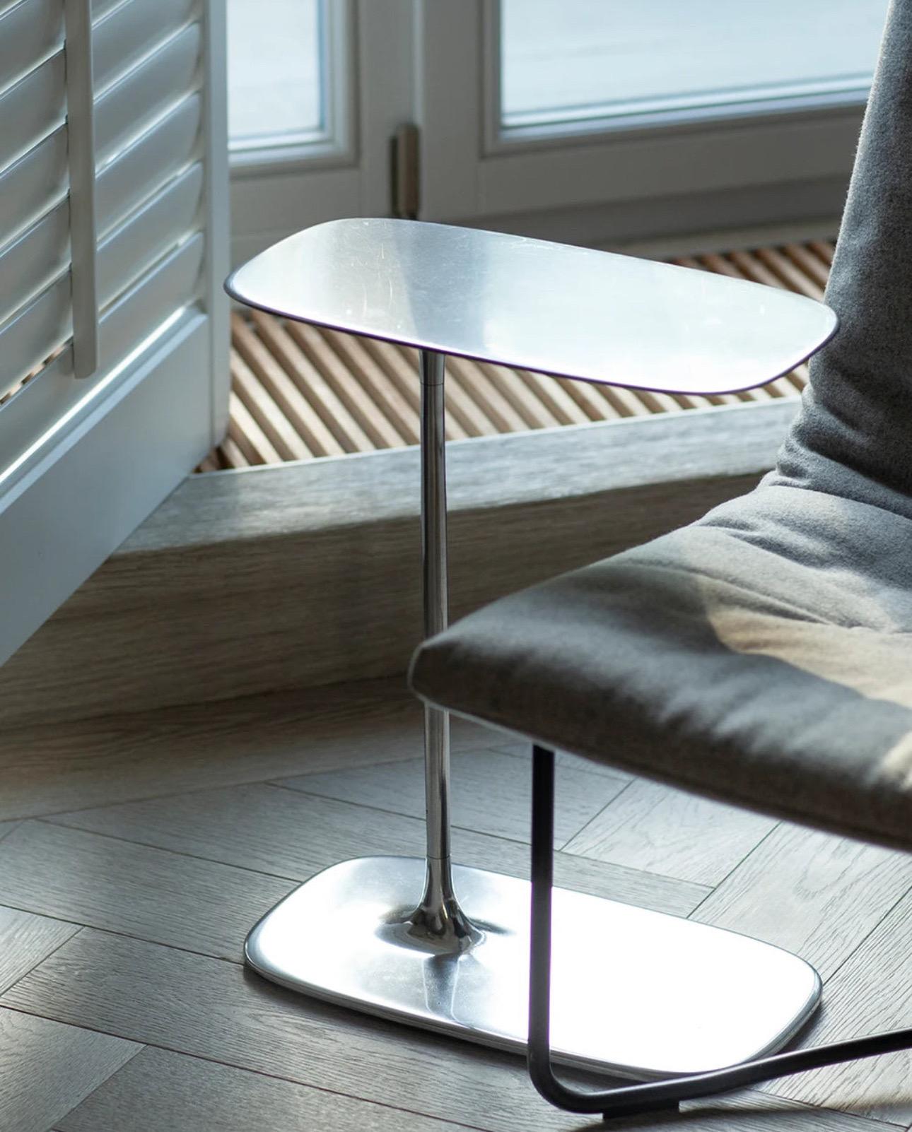 Polished Set of two low side table - polished aluminium