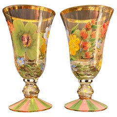 Juego de dos vasos Mackenzie- Childs Flower Market pintados a mano