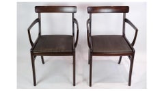 Set of Two Rungstedlund Armchairs Made In Mahogany by Ole Wancher