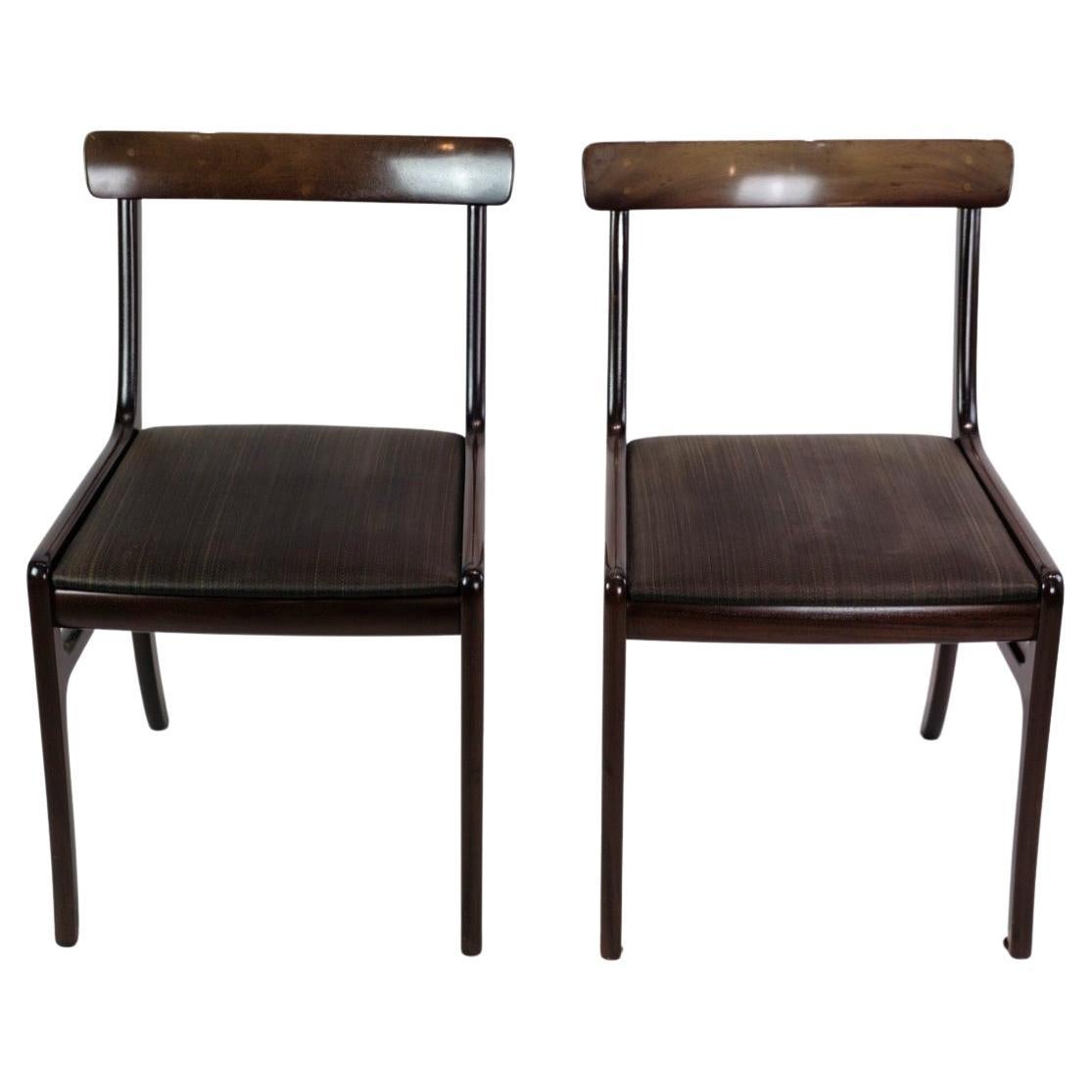 Set of Two Rungstedlund Chairs Made In Mahogany by Ole Wancher From 1960s
