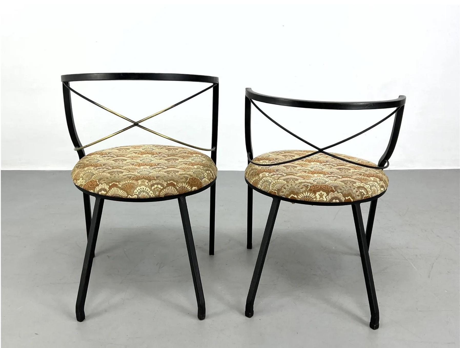 Set of Two Maison Jansen Style Bronze Patio Chairs For Sale 6
