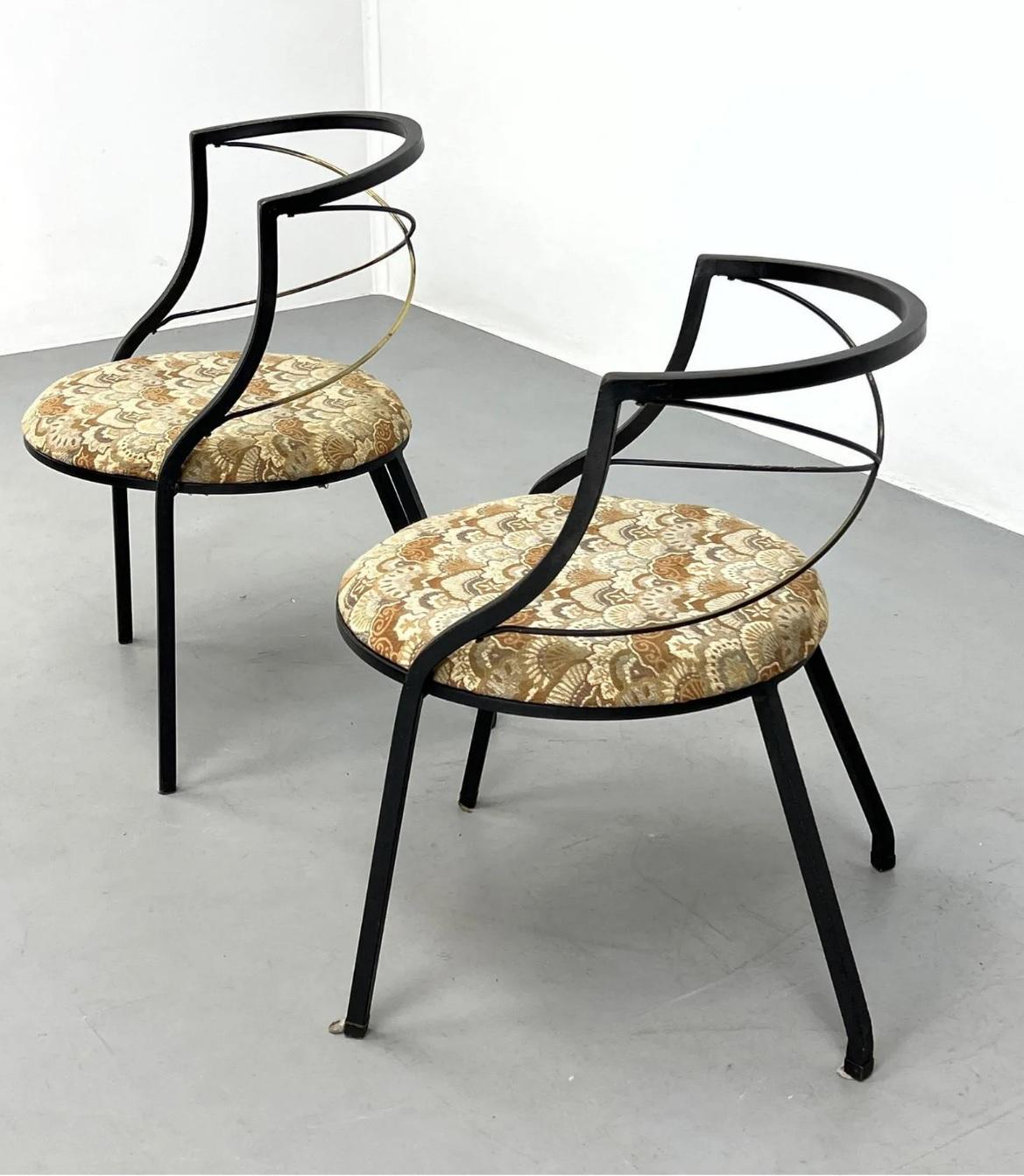 Ensemble de deux chaises de patio en bronze de style Maison Jansen Bon état - En vente à Chicago, IL