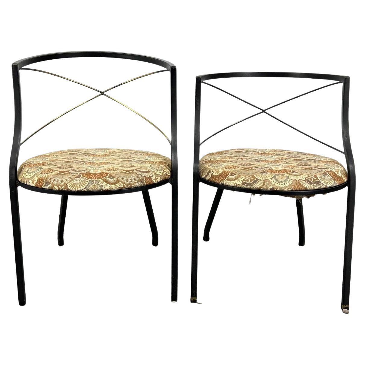 Ensemble de deux chaises de patio en bronze de style Maison Jansen