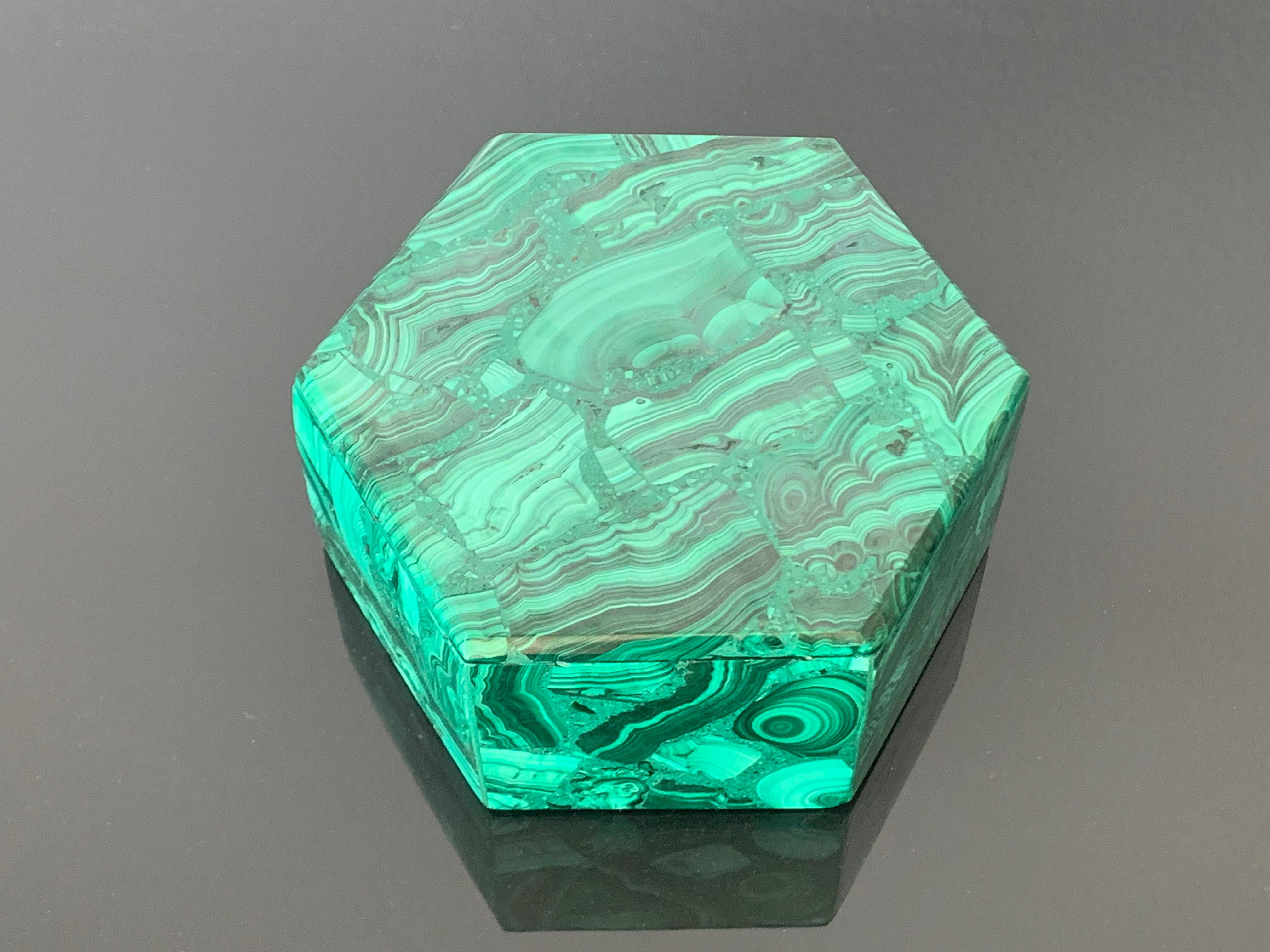 Set of Two Malachite Jewelry Boxes In Good Condition In North Hollywood, CA