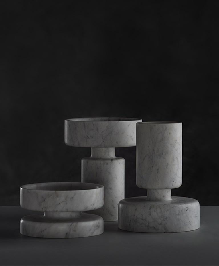 Mid-Century moderno Set di due vasi di marmi Mangiarotti di Angelo Mangiarotti, 1968 in vendita