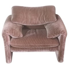 Set of Two Maralunga Longue Chair By Vico Magistretti for Cassina 1970s.