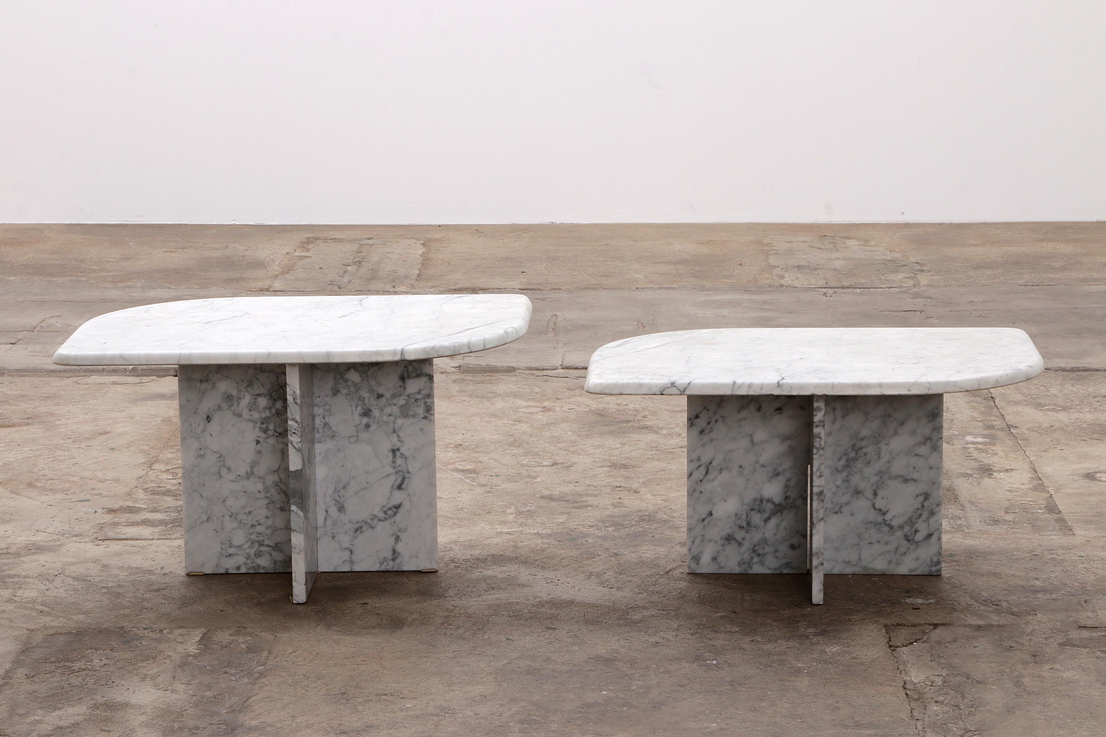 Set of Two Marble Tables - Italian Design, 1980s 1