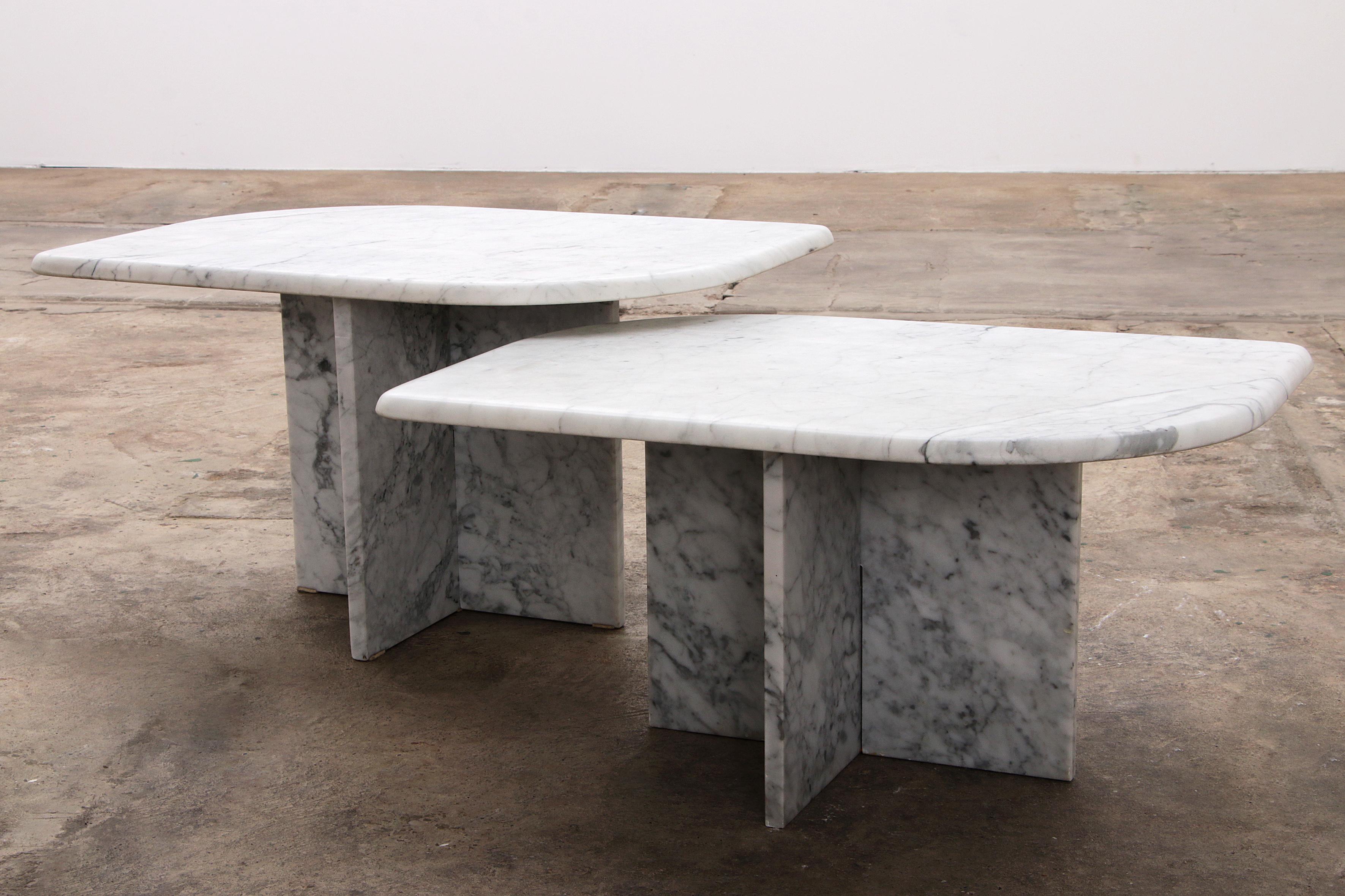 Set of Two Marble Tables - Italian Design, 1980s 4