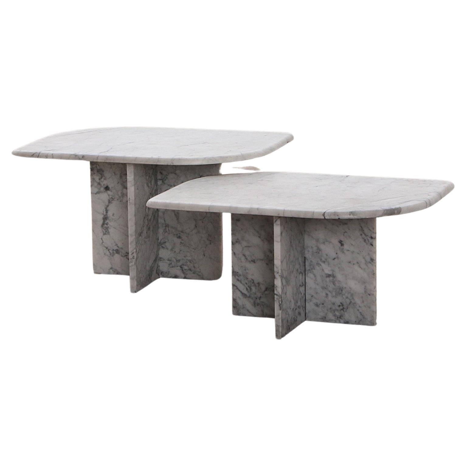 Set of Two Marble Tables - Italian Design, 1980s