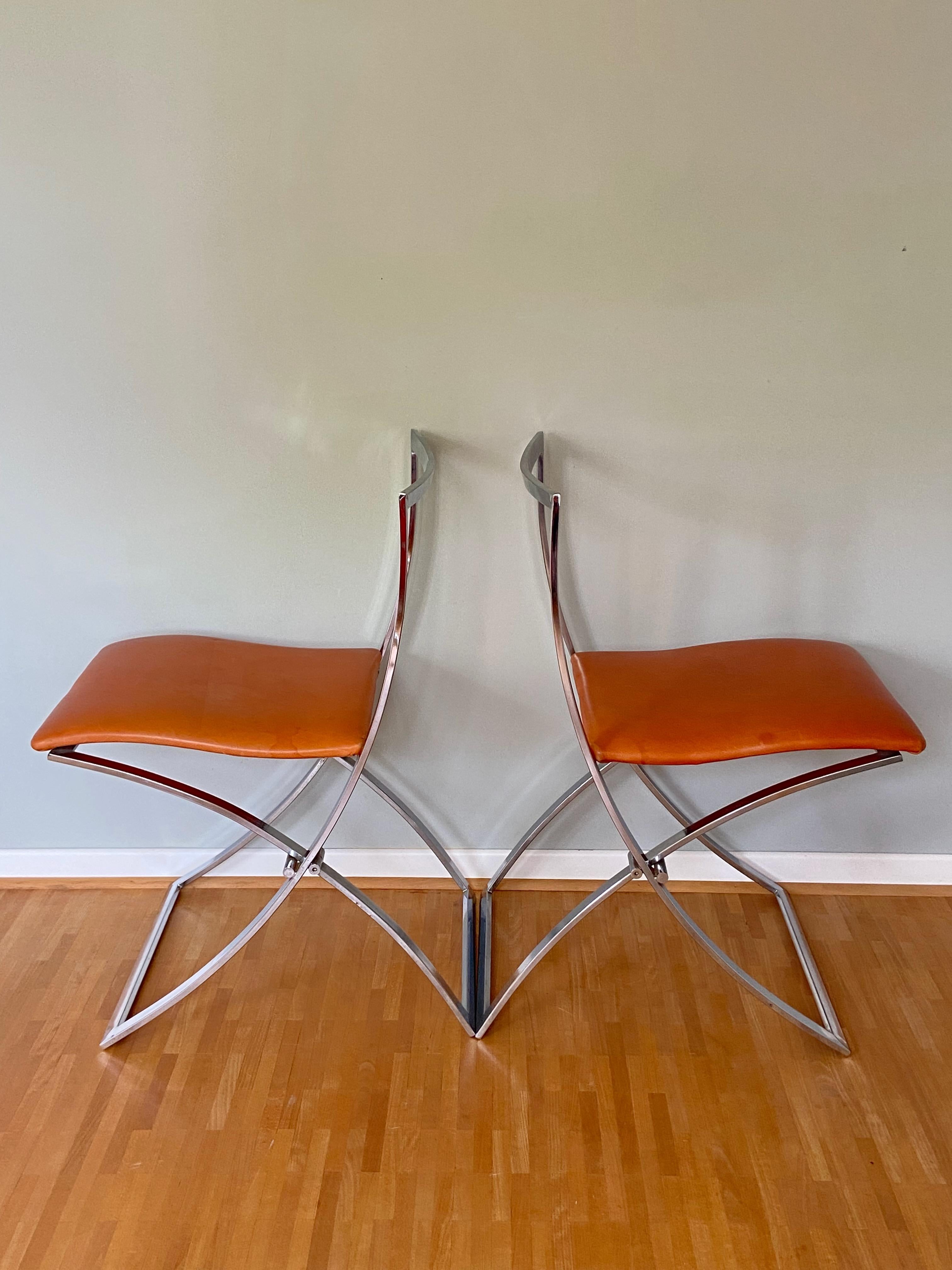 Mid-Century Modern Set of two Marcello Cuneo Luisa Chairs for Mobel Italia, 1970s