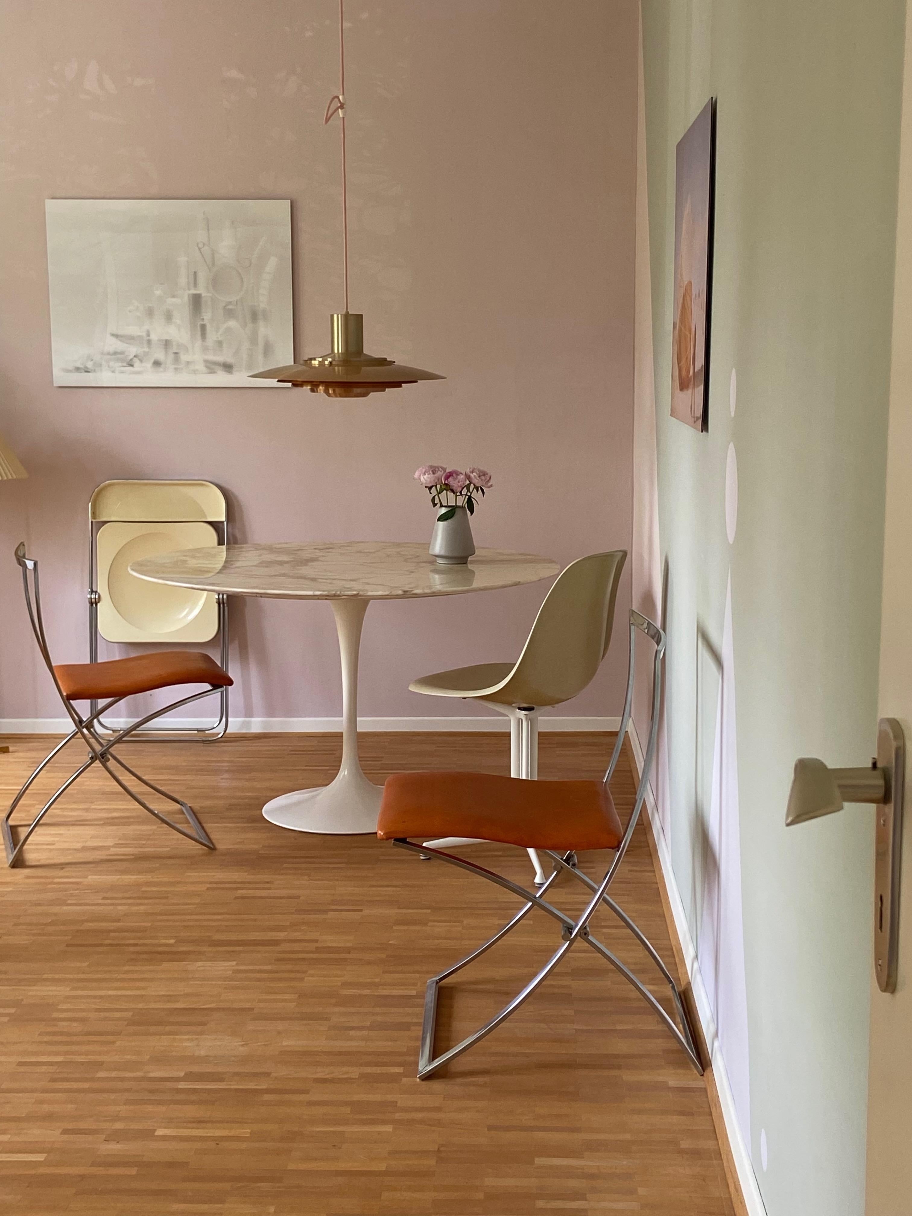 Metal Set of two Marcello Cuneo Luisa Chairs for Mobel Italia, 1970s