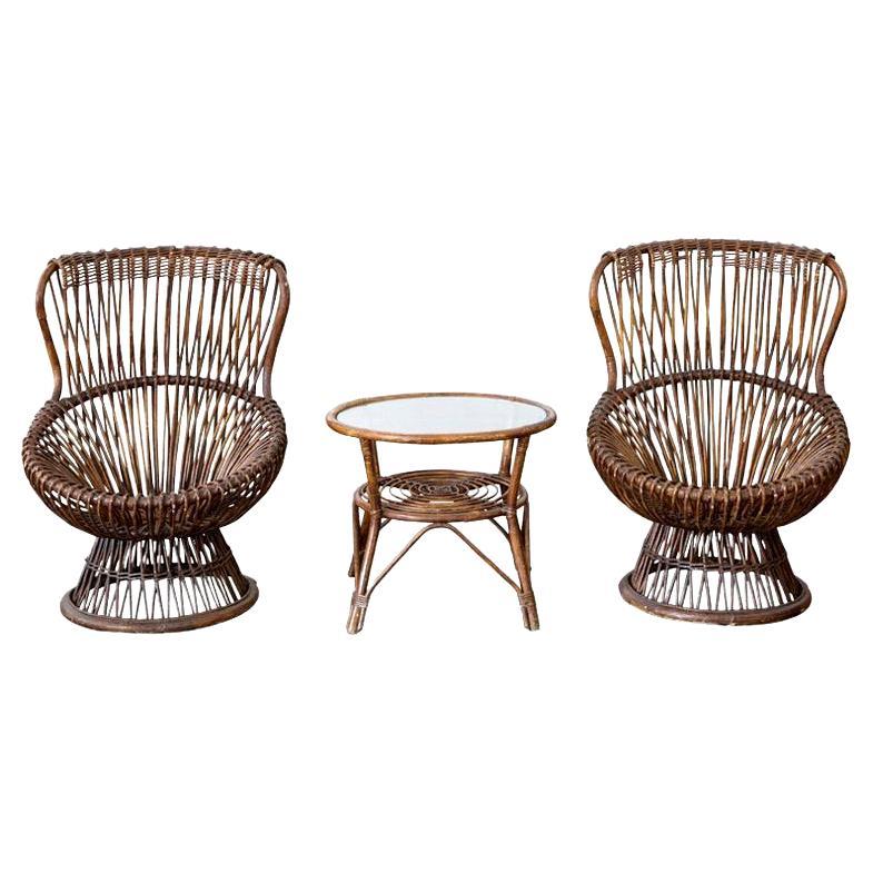 Set of Two Margherita Chairs by Franco Albini for v. Bonacina, Italy, 1951