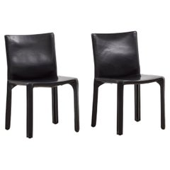 Set of two Mario Bellini Cab 412 chairs Cassina, Italy, 1977