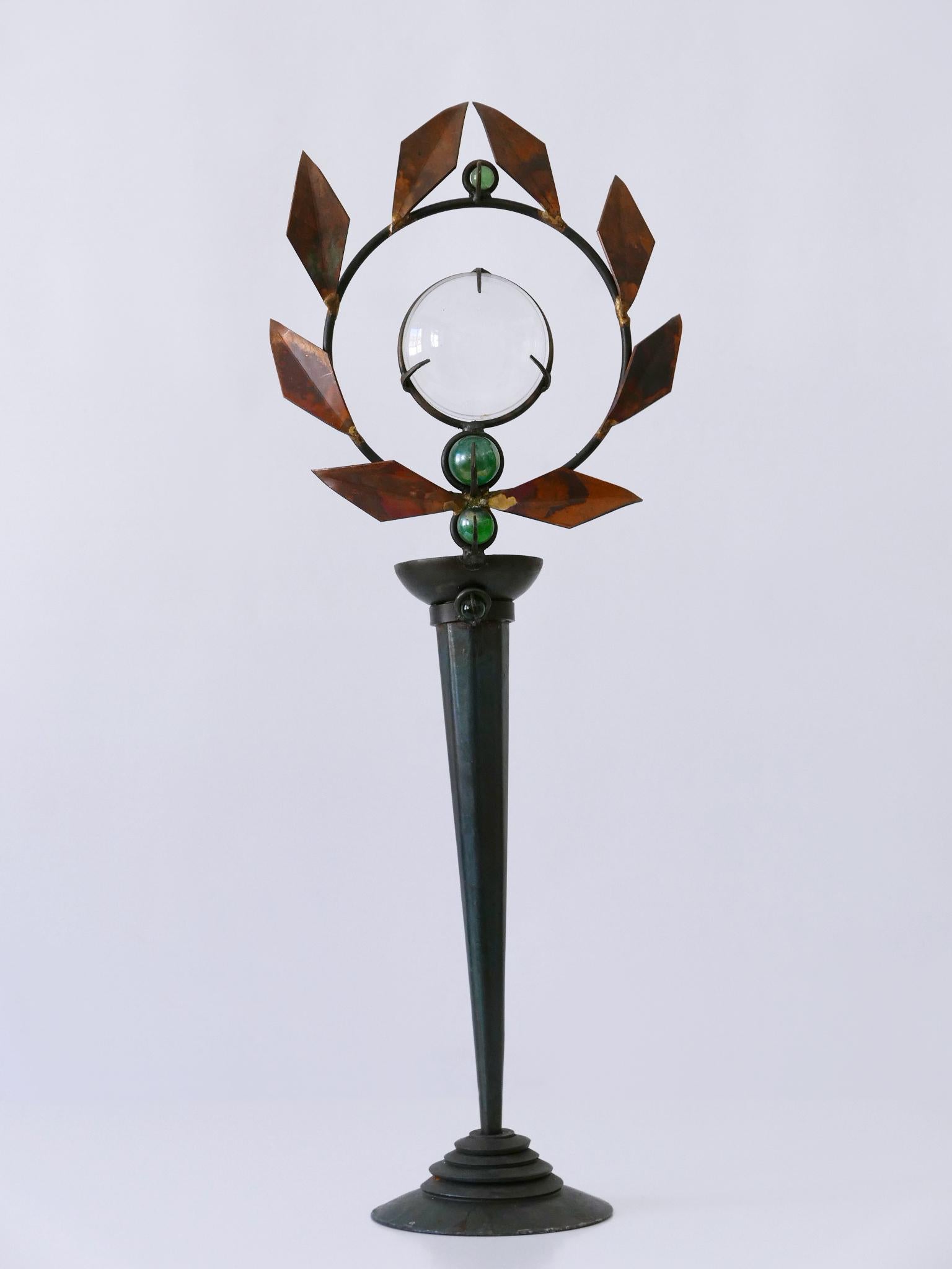 Post-Modern Set of Two Mark Brazier-Jones Candlesticks Model Olympia 1990s, Signed & Dated For Sale