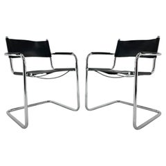 Set of Two Mart Stam Cantilever Chairs, Italy, Marked
