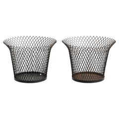 Set of Two Mathieu Matégot Mid-Century Modern Metal French Flower Pots