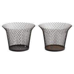 Set of Two Mathieu Matégot Mid-Century Modern Metal French Flower Pots